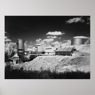 Poster Teste do motor da NASA Rocket, os anos 60