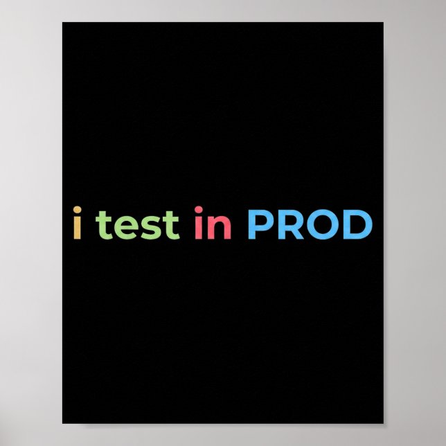 Poster Teste em Prod Codificação Divertido Humor Piada En (Frente)