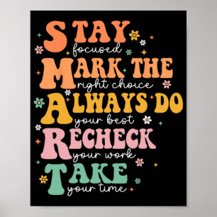 Poster Teste Inteligente de Estudantes Engraçados no Esqu