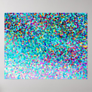 Póster Teste padrão abstrato moderno colorido azul