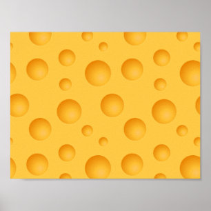 Póster Teste padrão amarelo do queijo