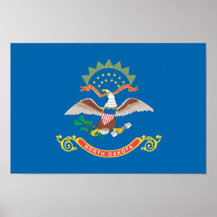Póster Teste padrão da bandeira de NORTH DAKOTA
