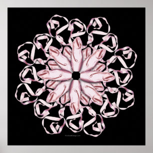 Póster Teste padrão do balé (rosa)