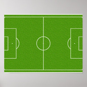 Póster Teste padrão do campo de futebol na grama
