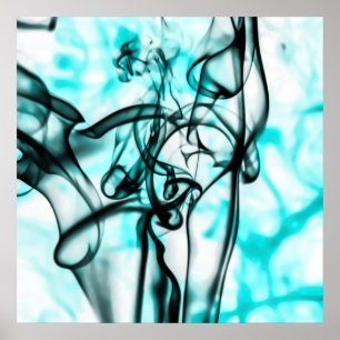 Póster Teste padrão do fumo do preto e do abstrato da