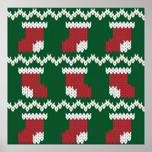 Poster Teste padrão feito malha da peúga do Natal