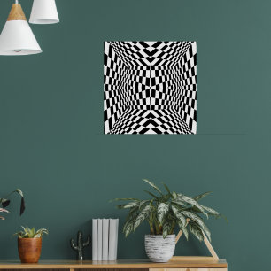Poster Teste padrão geométrico preto e branco