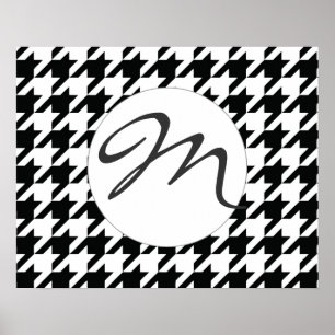 Póster Teste padrão preto e branco de Houdstooth