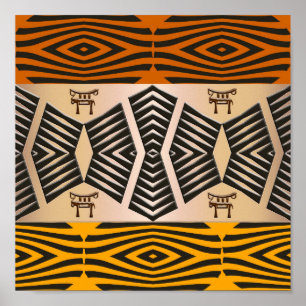 Póster teste padrão tribal africano étnico