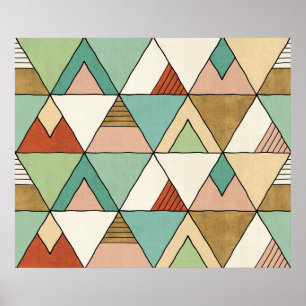 Póster Teste padrão tribal tirado mão de etapa   de Geo