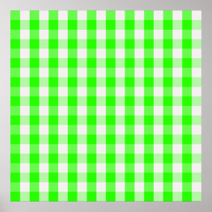 Póster Teste padrão verde de néon do guingão por Shirl