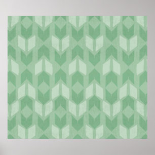 Póster Teste padrão verde exterior da seta de etapa de