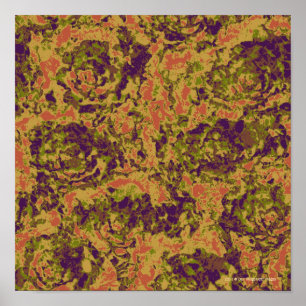 Póster Teste padrão vibrante da camuflagem da flor