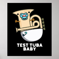 Teste Tuba Baby Funny Science Tuba Pun Dark BG