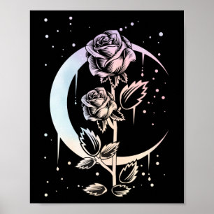Poster Testemunha da Flor da Lua do Gótico Pastel
