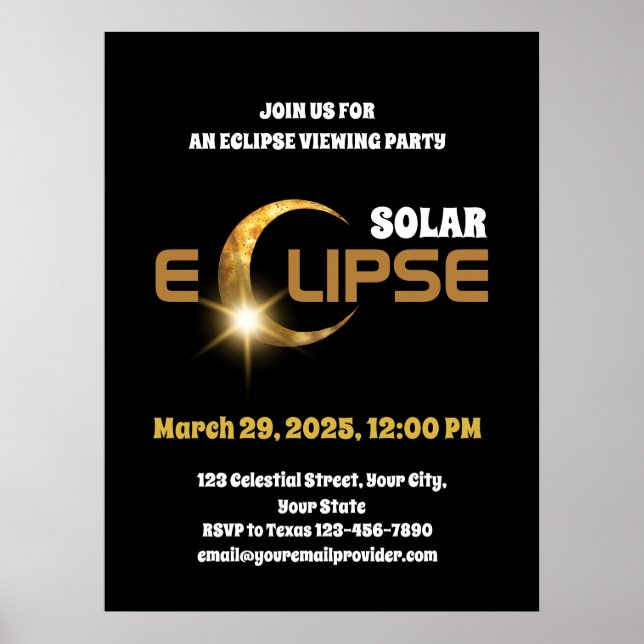 Poster Testemunhando o Eclipse Solar Parcial 29/3/2025 (Frente)