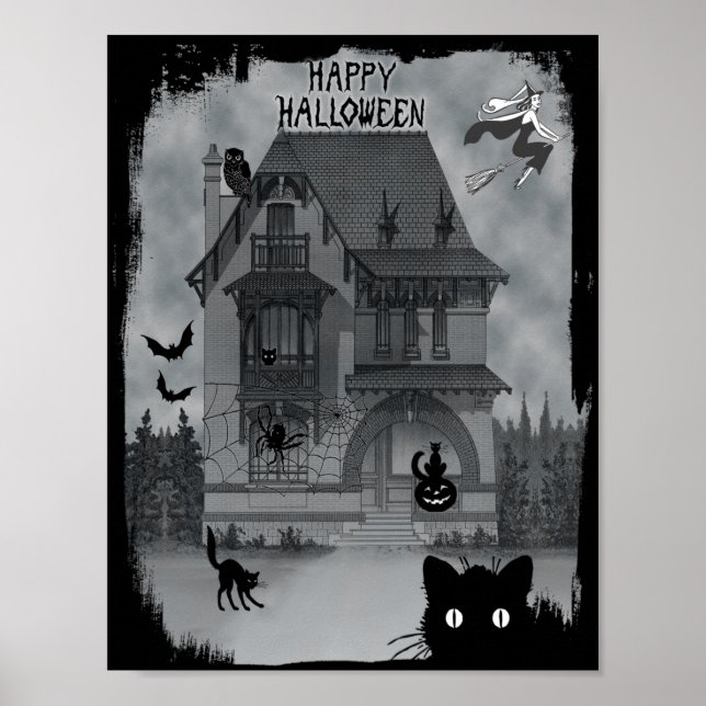 Poster Testemunhas e Morcegos Negros do Halloween (Frente)