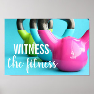 Poster Testemunhe os kettlebells da malhação do gym da