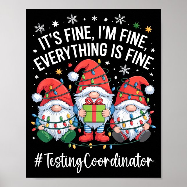Poster Testing Coordinator Gnome Everything Is Fine Funny (Frente)