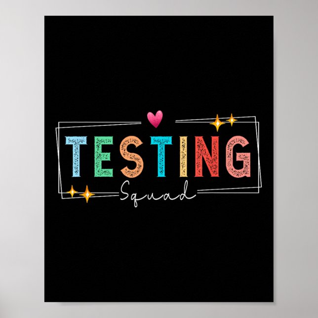 Poster Testing Squad - Test Day 2024 Teacher Motivational (Frente)