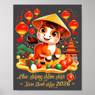 Poster Tet Binh Ngo 2026 Ano Novo Vietnamita Chuc Mung Na