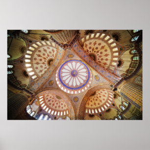 Póster Teto azul da mesquita em Istambul