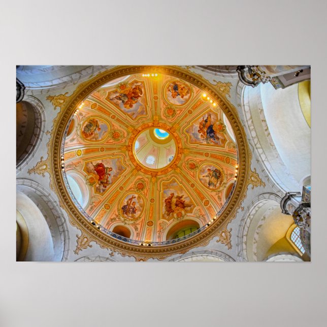 Poster Teto da Cúpula da Frauenkirche, Dresden, Alemanha (Frente)