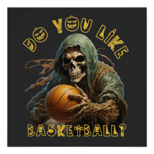 Póster Teto do crânio Camisa de Halloween de esqueleto