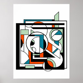 Poster Teto Laranja Abstrato Moderno Geométrico Industria