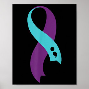 Poster Teto Roxo - Fita Semicolão - Prevenção Suicida Aw