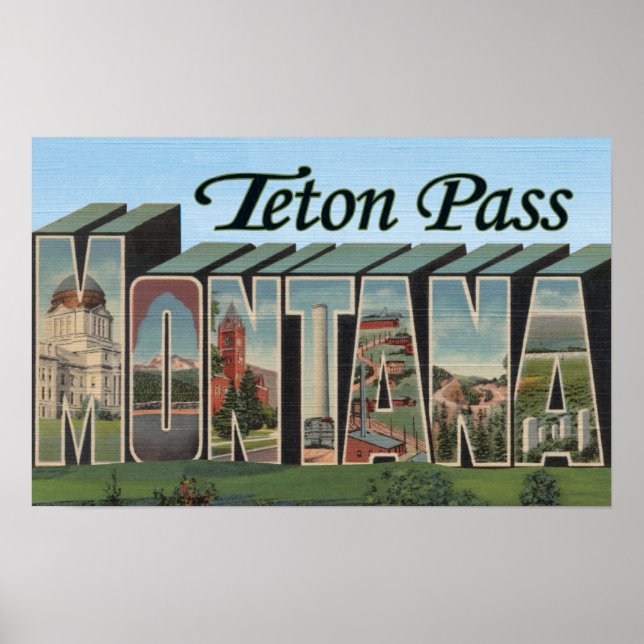Poster Teton Pass, Montana (Frente)