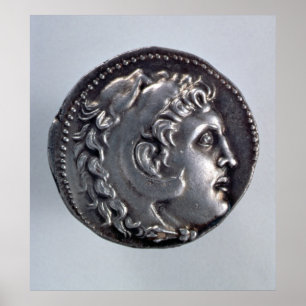 Póster Tetradrachma que descreve Alexander o excelente