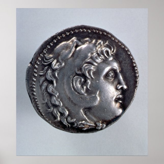 Póster Tetradrachma representando Alexandre o Excelente (Frente)