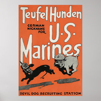 Póster Teufel Hunden - Vintage Guerra Mundial 1.