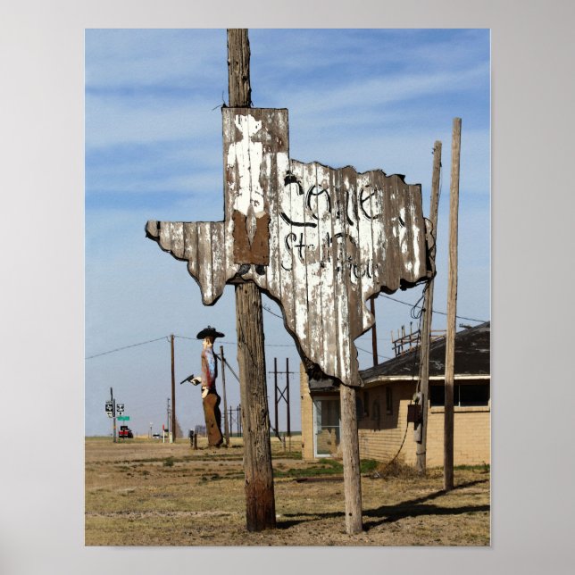 Poster Tex e Texas Steakhouse Sinal (Frente)