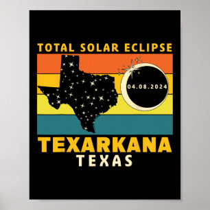 Poster Texarkana Texas Total Solar Eclipse 2024