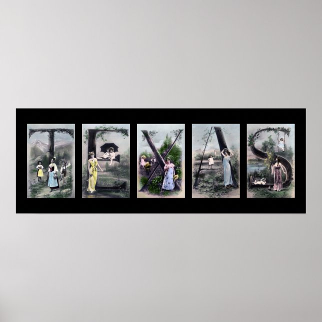 Póster TEXAS Alphabet - Letra Name Art (Frente)