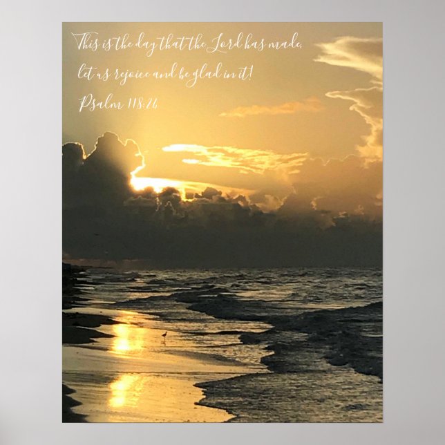 Poster Texas Beach Sunrise, Scripture Verse, Salm 118:24 (Frente)
