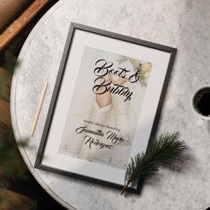 Poster Texas Bride no Chá de panela Rhinestone Boots