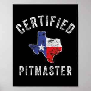 Poster Texas Carne Defumada Churrasco Pitmaster Grelhando
