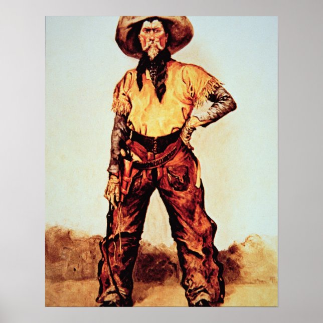 Póster Texas Cowboy, c.1890 (petróleo na canvas) (Frente)