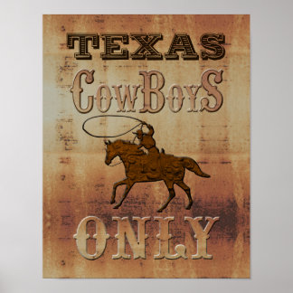 Póster Texas~ Cowboys apenas