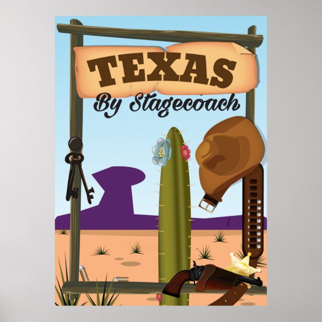 Póster Texas De Carruagem (Frente)
