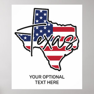 Poster Texas de texto personalizado