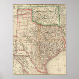 Poster Texas e território indiano