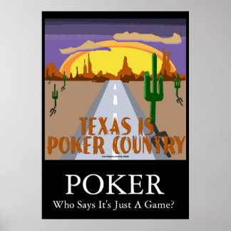 Póster Texas é um país de pôquer