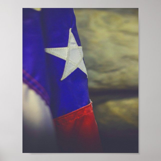 Poster Texas Flag Rustic Lone Star EUA (Frente)