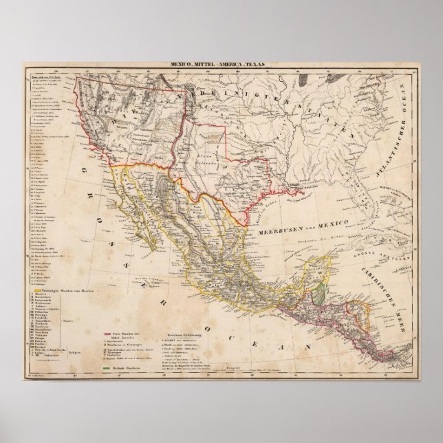 Póster Texas, México (Frente)