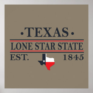 Poster texas o estado da estrela solitária contorno