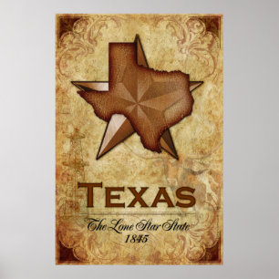 Póster Texas - o estado solitário da estrela